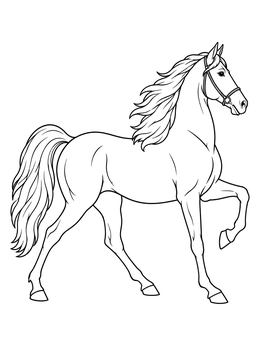 Free printable Graceful Tennessee Walking Horse Trotting coloring page