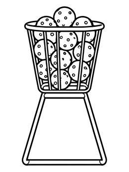 Free printable Tennis Ball Hopper With Practice Balls coloring page
