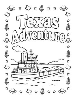 Free printable Texas Riverboat Barge Adventure coloring page
