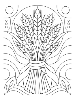 Free printable Harvest Sheaf Of Wheat coloring page