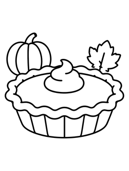 Free printable Pumpkin Pie With Whipped Cream coloring page