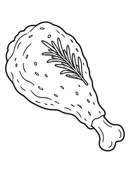 Roasted Turkey Drumstick with Rosemary coloring page