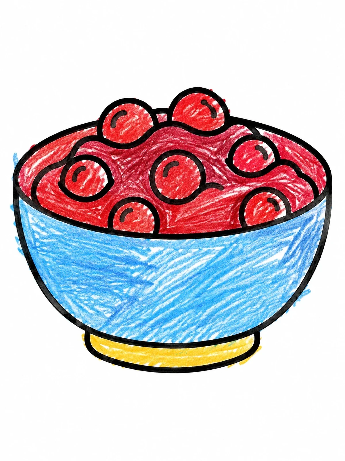 Colored example of the Bowl Of Cranberry Sauce coloring page