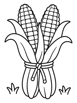 Free printable Harvest Flint Corn Bundle coloring page