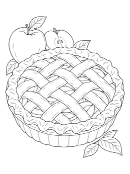 Free printable Lattice Crust Apple Pie coloring page