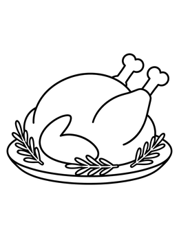 Free printable Roast Turkey On A Platter coloring page
