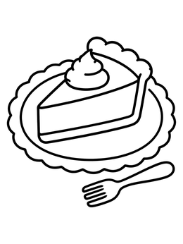 Free printable Slice Of Pumpkin Pie With Fork coloring page