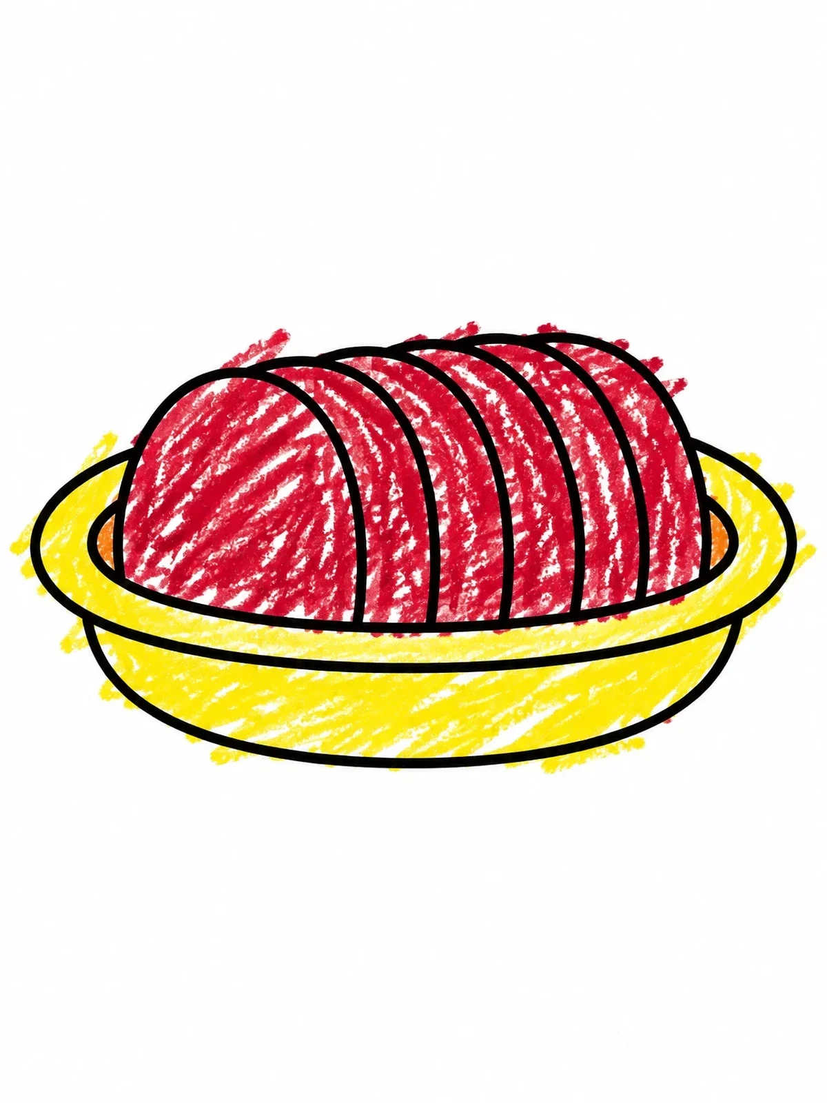 Colored example of the Sliced Cranberry Sauce On Plate coloring page