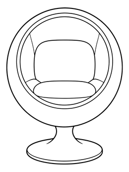Free printable Retro Sixties Ball Chair coloring page