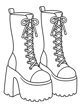 Free printable Retro Chunky Platform Boots coloring page