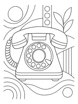 Vintage Rotary Dial Telephone coloring page