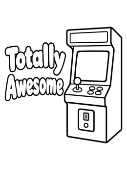 Free printable Awesome Retro Arcade Machine coloring page