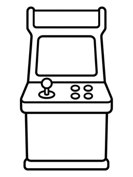 Free printable Classic Retro Arcade Machine coloring page