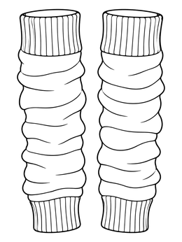 Free printable Retro Eighties Knitted Leg Warmers coloring page