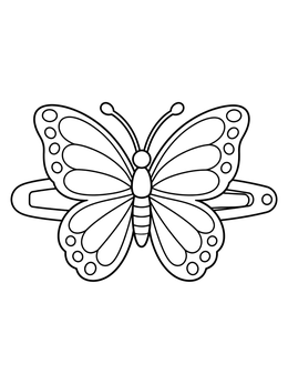 A nostalgic butterfly hair accessory features in the 90s coloring page with clear outlines.