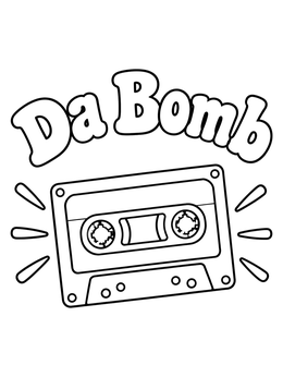 Free printable Retro Audio Cassette Tape coloring page