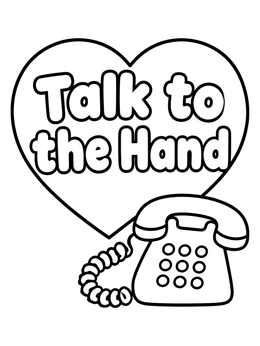Free printable Retro Corded Phone And Heart coloring page