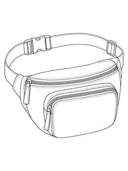 A retro fanny pack belt bag featured in this the 90s coloring page.