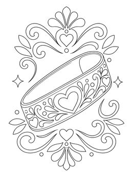 A decorative patterned slap bracelet in this the 90s coloring page.
