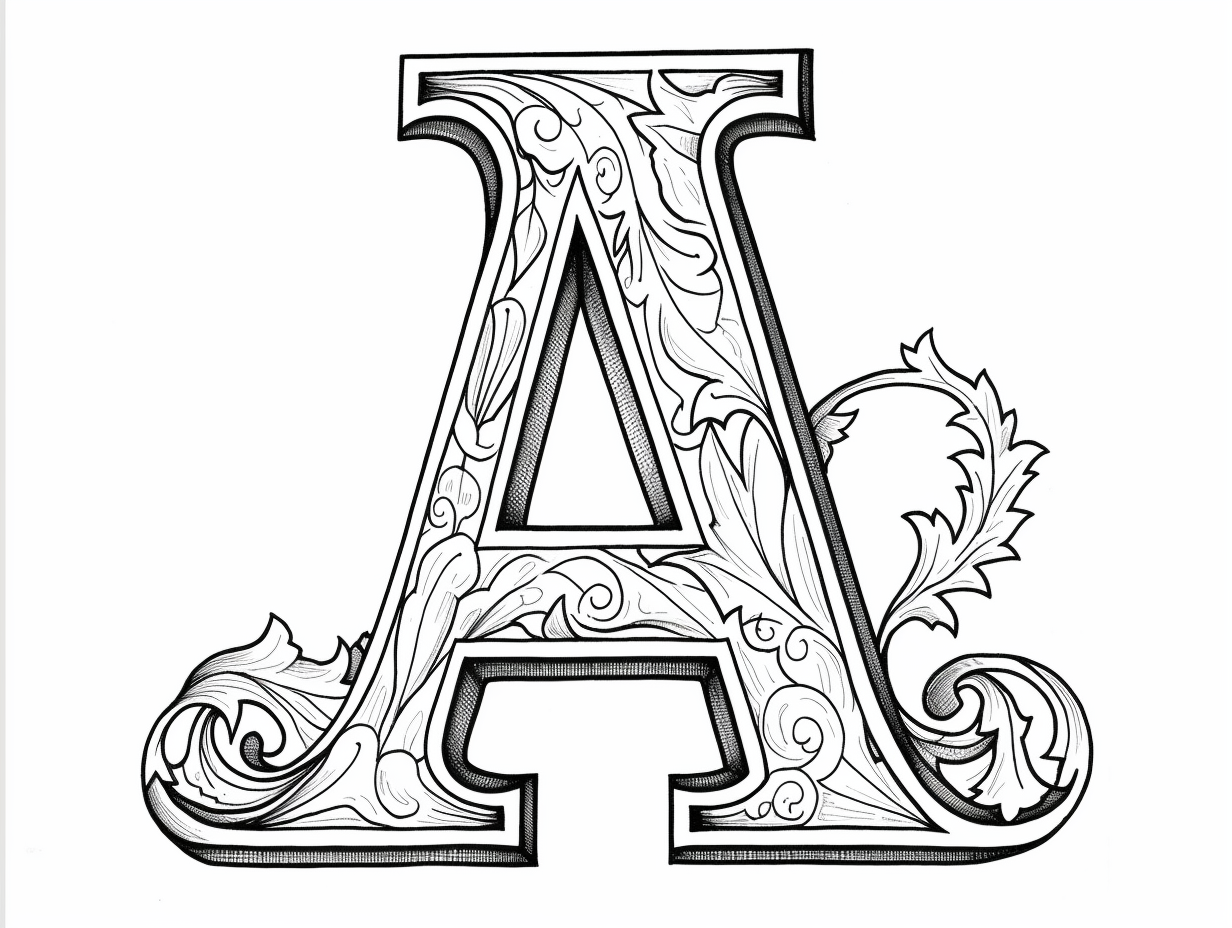 The Fantastic Letter A To Color Coloring Page The fantastic letter a to color coloring page