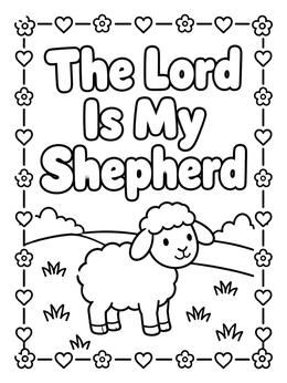 Free printable Cute Lamb And Psalm Verse coloring page