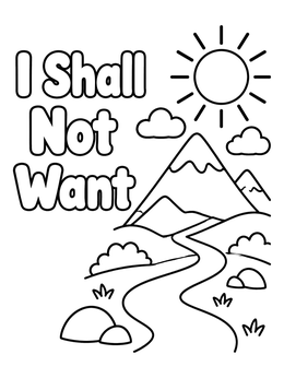 Free printable Mountain Path I Shall Not Want coloring page