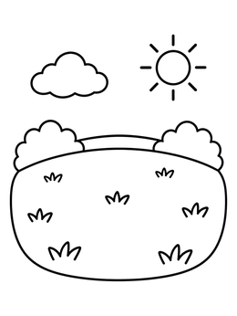 Free printable Sunny Green Meadow Pasture coloring page