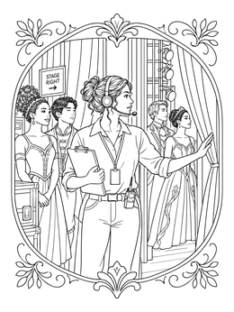 Free printable Backstage Stage Manager Cueing Performers coloring page