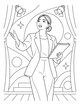 Free printable Theatre Director On Stage coloring page