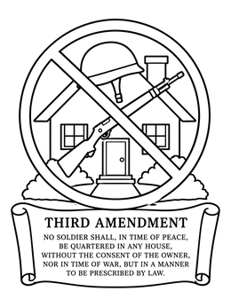 Free printable Third Amendment Home Quartering Prohibition coloring page