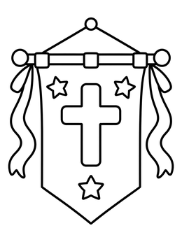 Free printable Sunday School Advent Church Banner coloring page