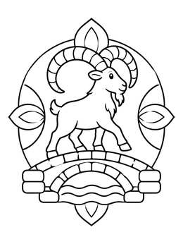 Free printable Big Billy Goat On Stone Bridge coloring page