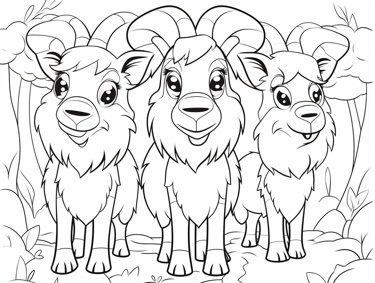 Three Billy Goats Gruff Coloring Page Coloring Page