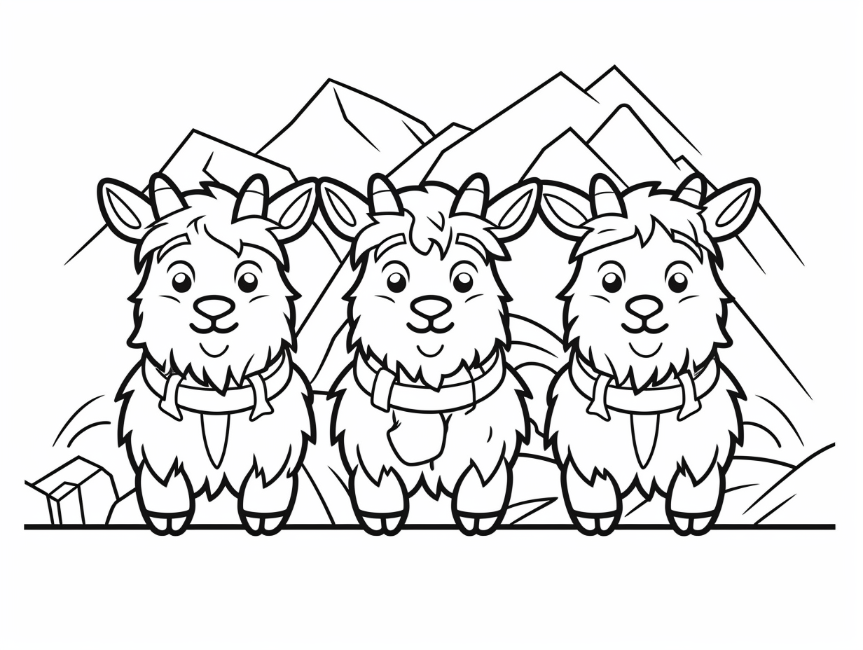 Three Billy Goats Gruff Coloring Coloring Page