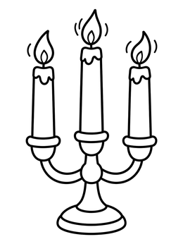 Free printable Three Candles In A Candelabra coloring page