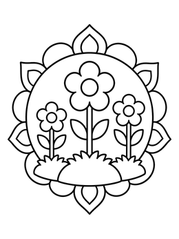 Free printable Three Cute Garden Flower Blossoms coloring page