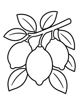 Free printable Lemons On A Tree Branch coloring page
