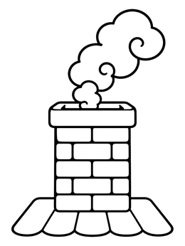 Free printable Cozy Brick Chimney With Smoke coloring page