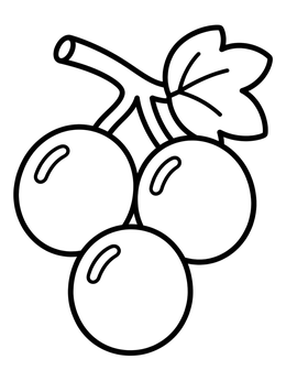 Free printable Three Simple Grapes On Vine coloring page