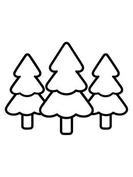 Free printable Three Simple Pine Trees coloring page
