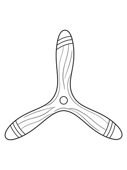 Free printable Three Wing Wooden Boomerang coloring page