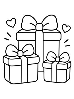 Free printable Three Wrapped Epiphany Gift Boxes coloring page