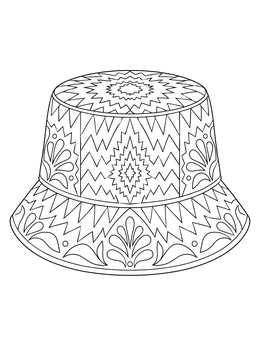 Free printable Geometric Tie Dye Bucket Hat coloring page