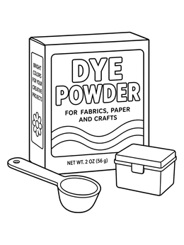 Free printable Fabric Dye Powder Box Set coloring page