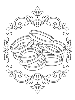 Free printable Rubber Bands With Ornate Border coloring page