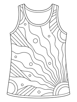Free printable Sunburst Pattern Tank Top coloring page