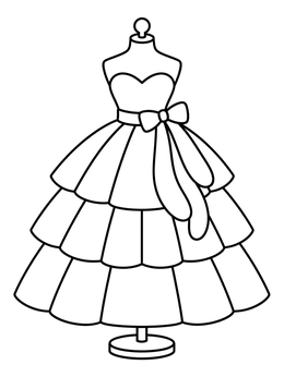 Free printable Tiered Ball Gown On Mannequin coloring page