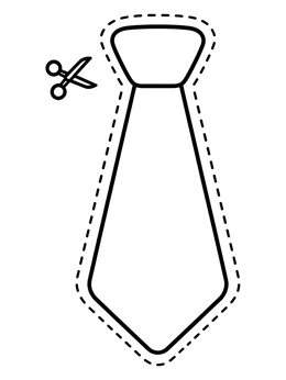 Free printable Necktie Cutout Template With Scissors coloring page