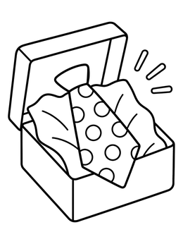 Free printable Necktie In An Open Gift Box coloring page