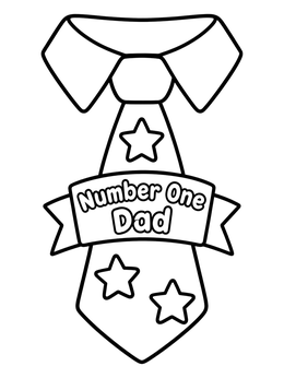 Free printable Number One Dad Necktie coloring page